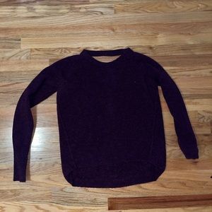 Purple cashmere sweater with cute open back detailing